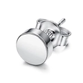 Orecchino a perno tondo in acciaio inossidabile argento lucido con chiusura a farfalla - Orecchino a Disco Tondo (C) / 6mm / Argento