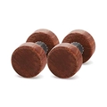 Orecchini a perno in legno a forma di bilanciere con venature naturali e perni in acciaio nero - Legno Rosso