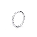 Polished silver stainless steel twisted hoop ring for nose, ears and body piercing - US 8 / Silver