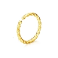 Polished gold stainless steel twisted rope nose ring and cartilage earring hoop - US 8 / Gold