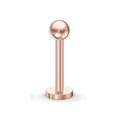 Polished rose gold stainless steel lip stud with round ball top and flat base back - 6mm / Round Ball Style (Style-1)