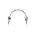Surgical steel Dracula septum piercing with silver vampire fangs and silicone rings - Style 1 / Gold