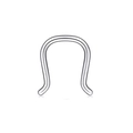 Close-up of polished silver U-shaped surgical steel nose ring with smooth curved ends - 1.2x8 / Silver
