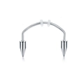 Surgical steel vampire fangs smile piercing with silver spikes and silicone pads - Style 2 / Gold