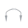 Silver surgical steel vampire fangs smile piercing with sharp spikes and silicone rings - Style 3 / Gold