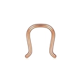 Close-up of polished rose gold U-shaped nose ring with smooth spherical ends - 1.2x8 / Rose Gold