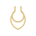 Minimalistischer goldener herzförmiger Fake-Nasenring mit doppellagigem Liniendesign - Gold