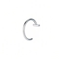 Aro de labio falso plateado de acero inoxidable en forma de C con tope tipo T-bar - Estilo Minimalista en Forma de C (A) (1 Pieza/Paquete)