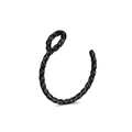 Mattschwarzer Titanstahl C-Form gedrehter Nasenring mit einem einzigartigen Spiraldesign - Stil E (Gedrehte U-Form) / 20.00g / Schwarz