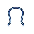 U-shaped stainless steel septum retainer in polished deep blue finish for body piercing - Blue