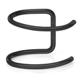 Dettaglio di ear cuff nero opaco a doppio strato con geometria a spirale minimal - Stile a Spirale a Doppio Strato / Nero (Stile Uno)