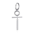 Minimalist silver geometric dangle drop earrings featuring a sleek metallic bar design - Geometric Bar Pendant Earring
