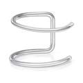 Polsino per orecchio a doppio strato in acciaio inossidabile argento per orecchie non forate - Stile a Spirale a Doppio Strato / Argento (Stile Uno)