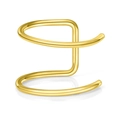 Dettaglio di un polsino per orecchio a spirale a doppio strato in oro lucido - Stile a Spirale a Doppio Strato / Oro (Stile Uno)