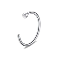 Gepolijste zilveren C-vormige neusring van roestvrij staal met ronde stopper - 0.8x8mm / Stijl A-Zilver