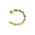 Poliertes Gold-Edelstahl-Piercing mit verdrehtem C-Ring und kleiner Perle auf Weiß - Stil F (Gedrehte C-Form mit Kugel) / 20.00g / Gold
