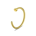 Gepolijste gouden C-vormige neusring van roestvrij staal met plat uiteinde en ronde kraal - 0.8x8mm / Stijl A-Goud