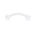 Curved eyebrow ring with transparent bioflex bar and clear round balls piercing jewelry - Acrylic / 1.2x12x3mm / Transparent Round Ball Style