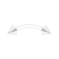 Transparent acrylic eyebrow piercing jewelry with silver metallic cone spikes ends - Acrylic / 1.2x12x3mm / Transparent Cone Style