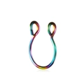 Regenboog U-vormige nep neusring van roestvrij staal met gekleurde metallic afwerking - Stijl B-Regenboog