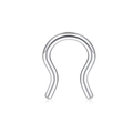 Detailed view of U-shaped 316L stainless steel nose ring with high-polished silver finish - Silver