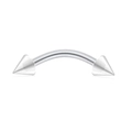 Surgical steel curved barbell with spiked cones for eyebrow or bridge piercing - Steel / 1.2x12x3mm / Silver Cone Style