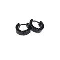 Paar minimalistische schwarze matte Edelstahl Huggie Creolen für den Alltag - Schwarz