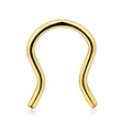 Polished golden 316L stainless steel U-shaped septum retainer and piercing ring - Gold