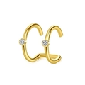 Ear cuff a doppio strato dorato con pietre di zircone e design geometrico minimalista - Oro (Stile Tre)