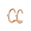 Ear cuff a doppio strato in oro rosa con zirconi e un design a clip a forma di C - Oro Rosa (Stile Tre)