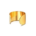 Minimalist gold-plated wide U-shaped cuff ring with a polished mirror finish for women - Wide Surface Minimalist Style (C) / Gold