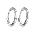 Paio di orecchini a cerchio minimalisti in acciaio inossidabile argento lucido - Stile Cerchio Minimalista / Argento