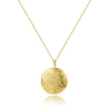 Vintage gouden ronde locket ketting met bloemengravure op een elegante O-ketting voor - Goud