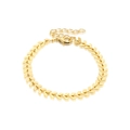 Detailansicht der goldenen Chevron-Kettenglieder mit poliertem Finish und Karabiner - Chevron-Link-Stil / Gold