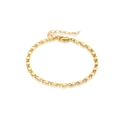 Detail der vergoldeten Gliederkette mit verstellbarem Karabinerverschluss und Verlängerung - Scheibenverbindung Stil / Gold