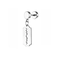 Orecchino a perno punk in acciaio argento con pendente a forma di lama di rasoio - Pendaglio a Forma di Lama di Rasoio (Modello J) / Argento