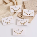 Exquisite 16K gold-plated minimalist earring set with various colorful zircon stud designs - Mixed Style Collection