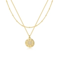 Collana a doppio strato dorata con pendente a stella bussola e cristalli lucenti - Stile Direzione della Bussola (0178)