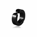 Polished black stainless steel ear cuff clip with a glossy finish for non-pierced ears - Shiny Black C-Shaped Ear Clip