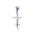 Boucles d'oreilles punk argentées avec griffe de crâne, double croix et chaînes à glands - Main de Squelette Tenant une Croix (Style-5)