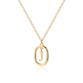 Minimalist 18K gold plated alloy necklace featuring a dangling letter j oval pendant - Letter J