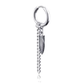 Détail de la boucle d'oreille chaîne argentée avec pendentif cône spirale texturé - Pendentif Cône Texturé (Style-29)