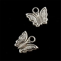 Colgantes de mariposa en aleación de plata antigua con relieves para joyería DIY - Forma Mariposa (Butterfly Alloy 9101-AB0102)