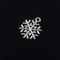 Silver snowflake alloy pendant with top ring for DIY necklace and jewelry making - Snowflake / Silver