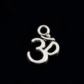 Vintage zilveren Om yoga symbool hanger met getextureerde afwerking voor sieraden - Antiek Zilver Om Symbool Stijl