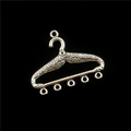Vintage gouden hanger in de vorm van een hanger met 5 gaten voor DIY-sieraden maken - Legering / Kledinghanger Stijl (9101-AB0602)