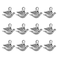 Set of 12 silver-tone alloy peace dove bird pendants for DIY jewelry making and crafts - Antique Silver Peace Dove Style (PZ170316726)