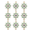 Goldene Schiffsrad-Anhänger mit türkisen Perlen und Evil Eye Charms für Schmucksets - Legierung / Blaues Strass-Anker-Stil