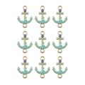 Golden anchor connectors with blue evil eye beads for DIY necklaces and bracelets - Blue Anchor Pattern
