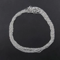 Detailed view of multiple silver water wave chains with lobster clasps for DIY jewelry - 2mm / White K Water Wave Style (9110-0303)